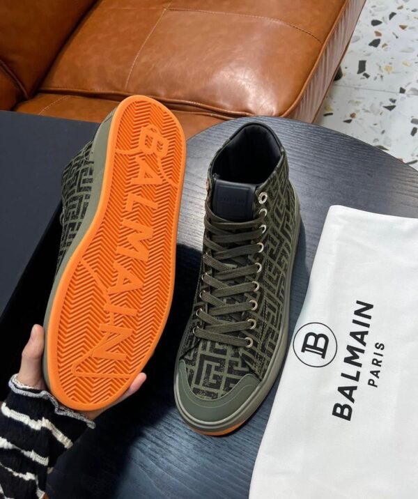Balmain B-Court Monogram High Top Sneaker - Image 4