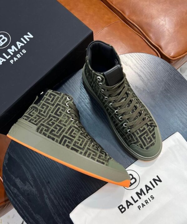 Balmain B-Court Monogram High Top Sneaker