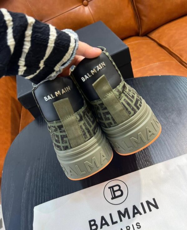 Balmain B-Court Monogram High Top Sneaker - Image 3